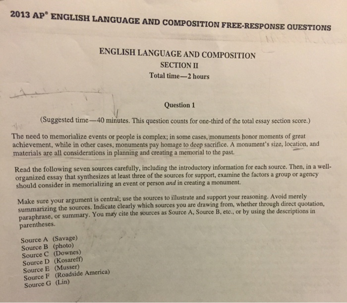 Ap lang synthesis essay prompt 2014 image
