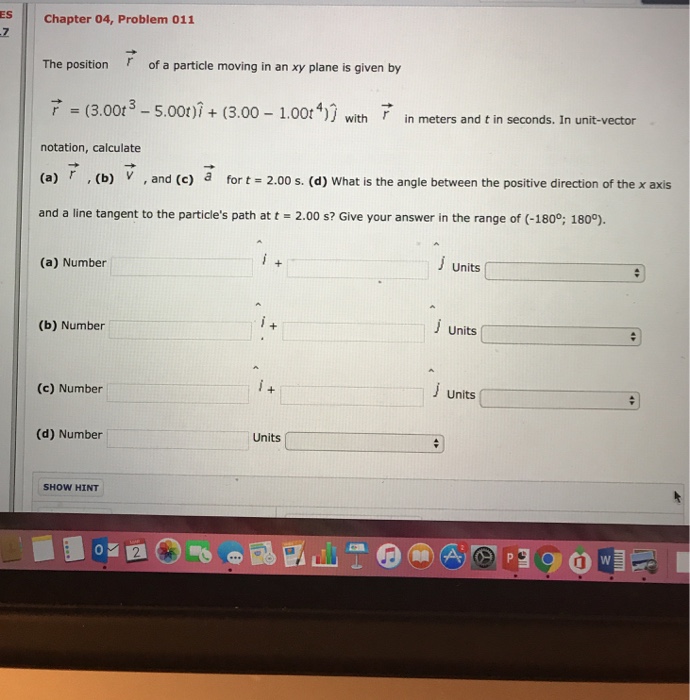Es Chapter 04 Problem 011 The Position Of A Particle Chegg Com