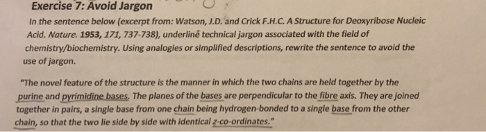 Solved Exercise 7 Avoid Jargon In The Sentence Below Ex Chegg Com