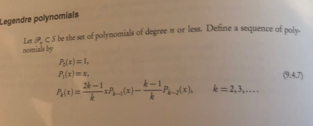 Solved Use 9 4 7 To Show That Pn X Is An Odd Function If Chegg Com