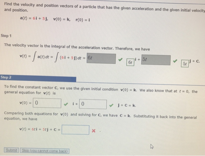 Find The Velocity And Position Vectors Of A Particle Chegg Com