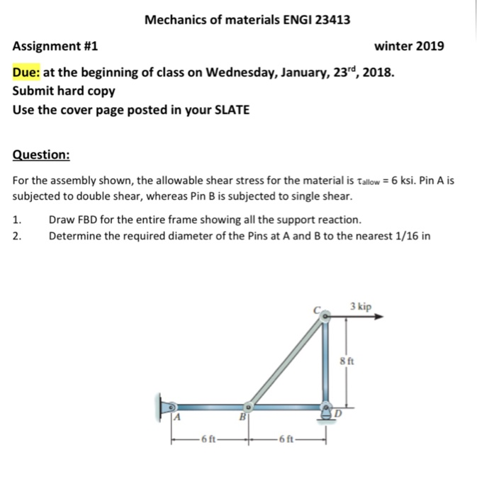Solved Mechanics of materials ENGI 23413 Assignment #1 Due 