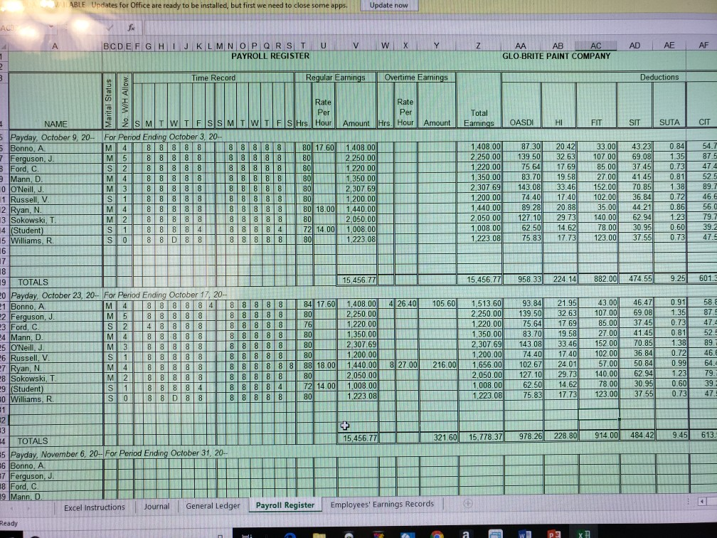 For This Payroll Accounting Project For Glo Brite Chegg For This Payroll Accounting Project For Glo Brite Chegg