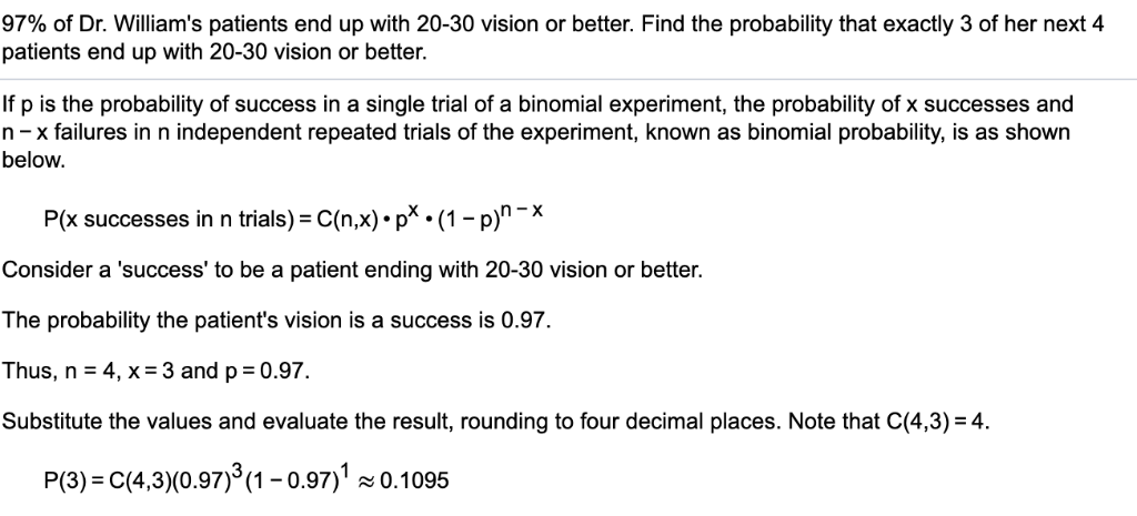 Solved 92 Of Dr William S Patients End Up With 30 Vi Chegg Com