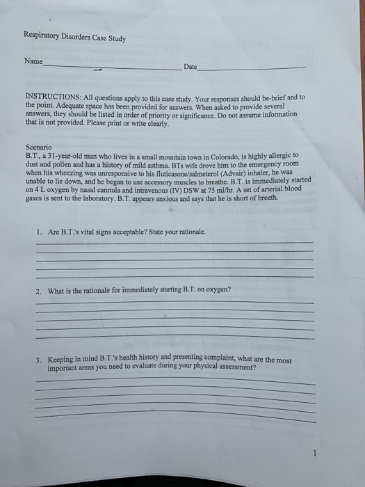 Respiratory case presentation picture