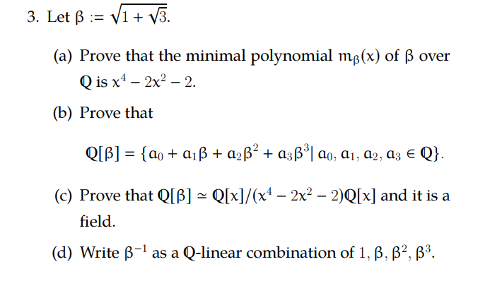 3 Let B 1 3 A Prove That The Minimal Chegg Com