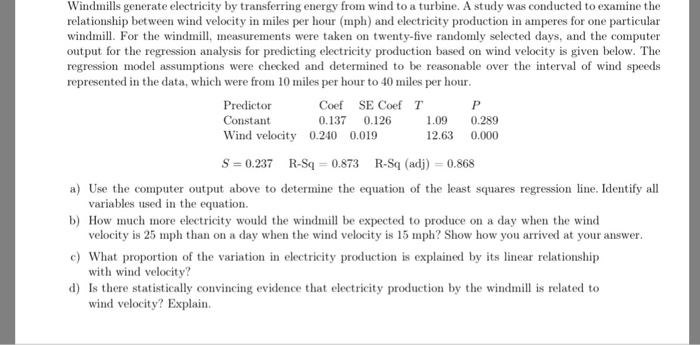 Windmills Generate Electricity Transferring Energy Chegg 