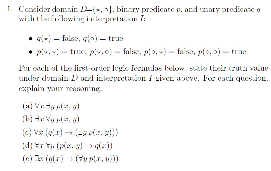 Solved 1 Consider Domain D O Binary Predicate P And Chegg Com