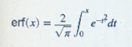 erf(x) = 2-1 e_pdt Vr Joe