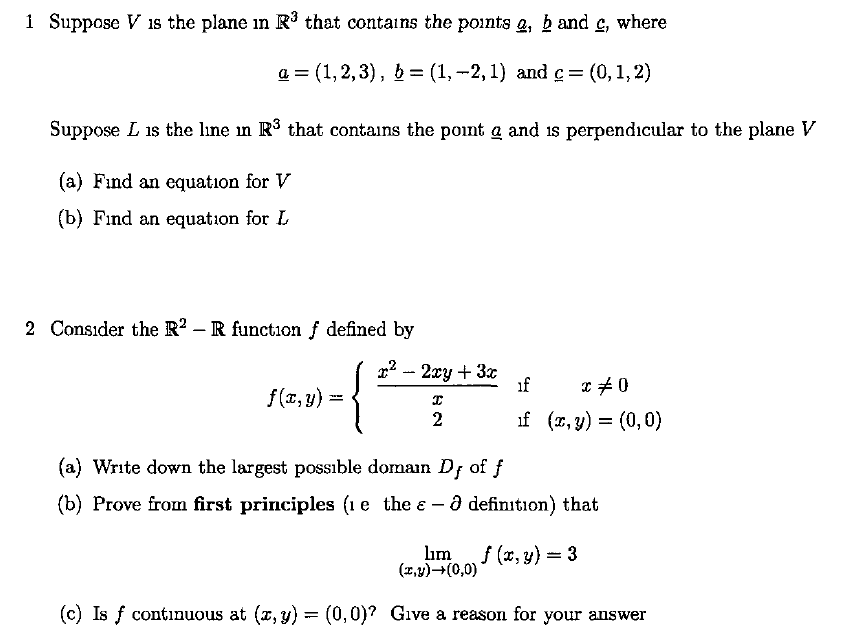 Solved 1 Suppose V Is The Plane In R3 That Contains The P Chegg Com