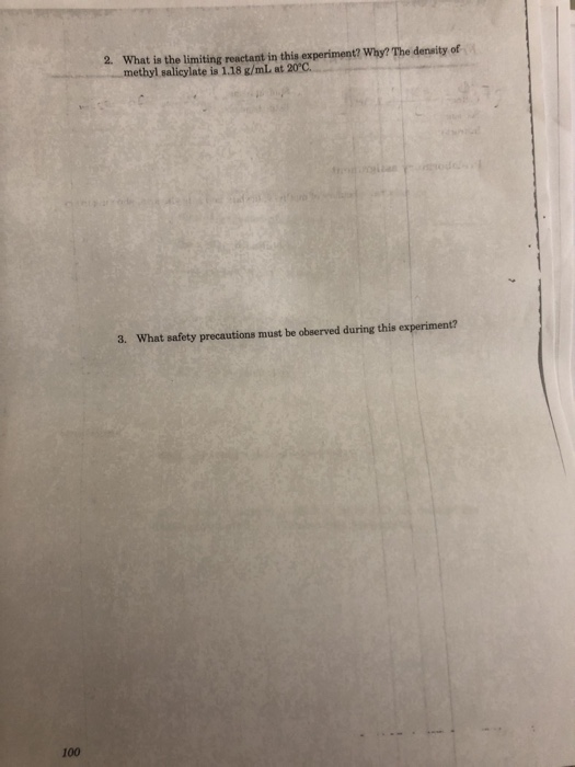 What Is The Limiting Reactant In This Experiment Chegg Com