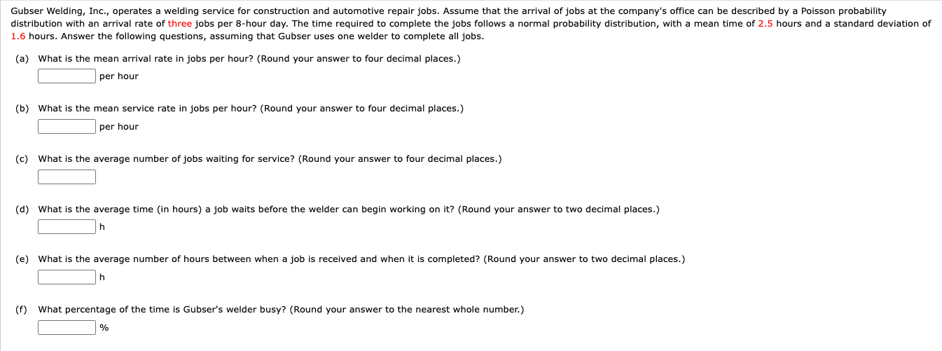 Solved 1.6 Hours. Answer The Following Questions, Assuming | Chegg.com