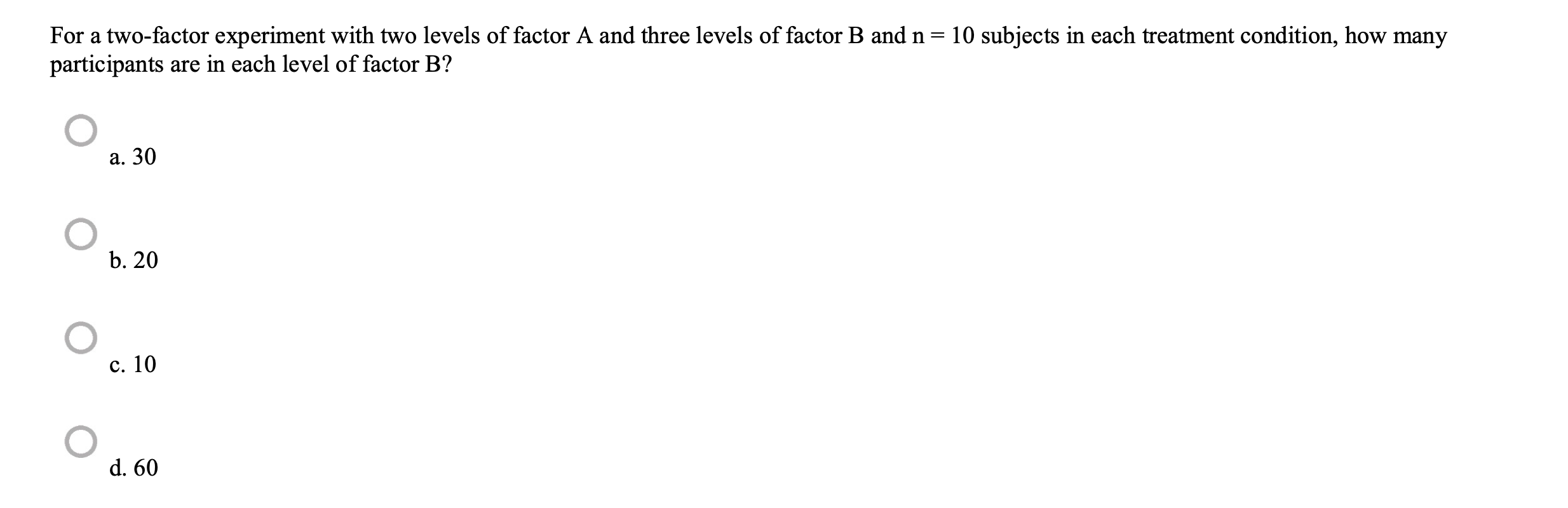 two factor experiment