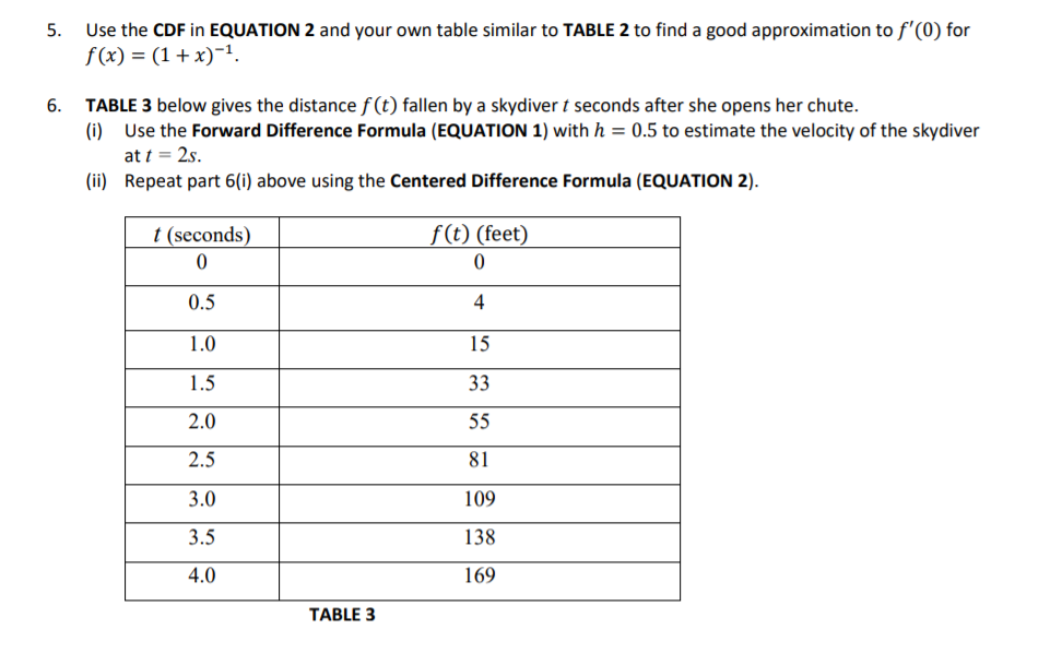 Solved 5. Use the CDF in EQUATION 2 and your own table | Chegg.com