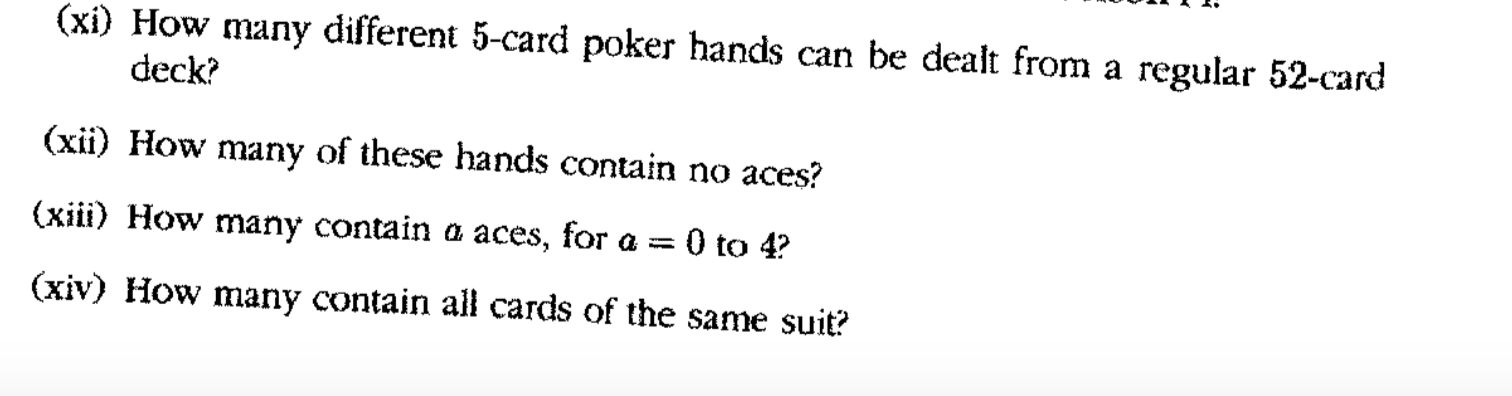 how many different 5 card poker hands are there