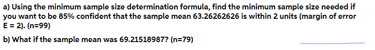 experiment minimum sample size