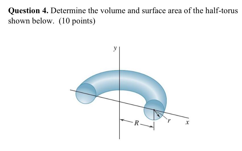 Solved Question 4. Determine the volume and surface area of | Chegg.com