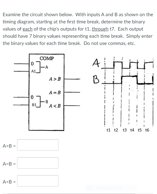 Solved Examine the circuit shown below. With inputs A and B | Chegg.com