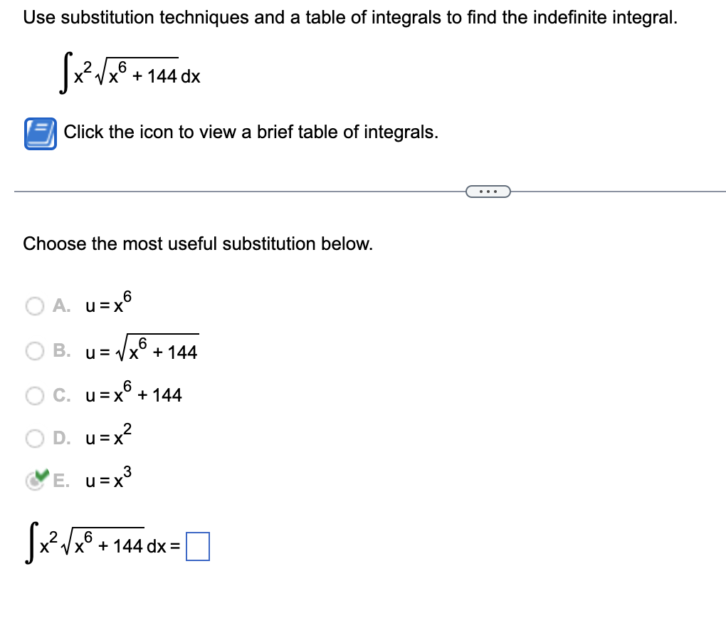 Solved Use substitution techniques and a table of integrals 
