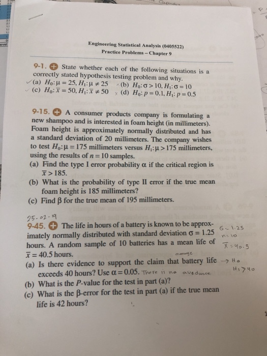Solved Engineering Statistical Analysis (0405522) Practice | Chegg.com