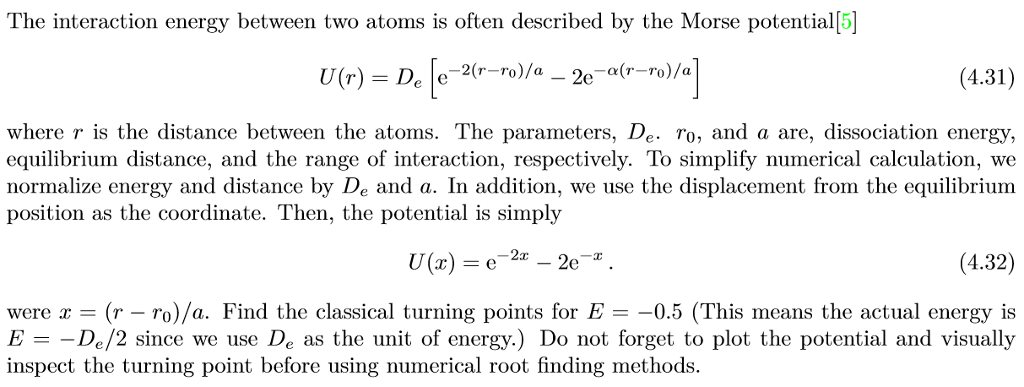 Solved The interaction energy between two atoms is often | Chegg.com