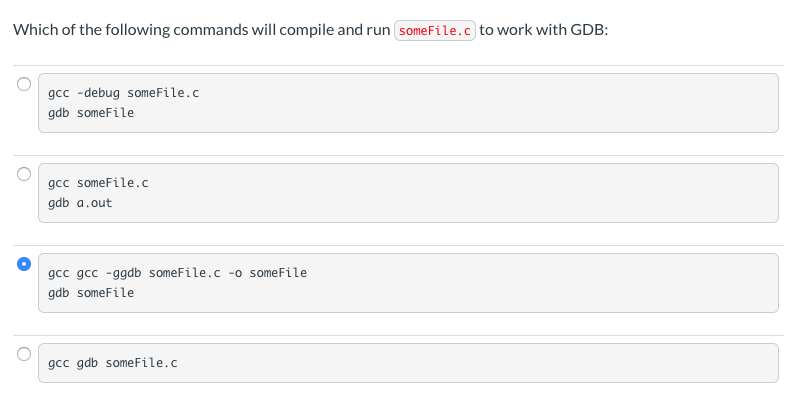 Solved Which of the following commands will compile and run | Chegg.com
