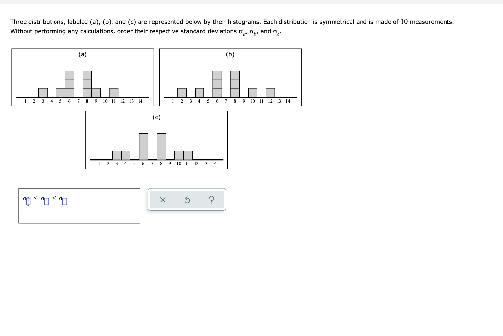 Solved Three Distributions, Labeled (a), (b), And (c) Are | Chegg.com