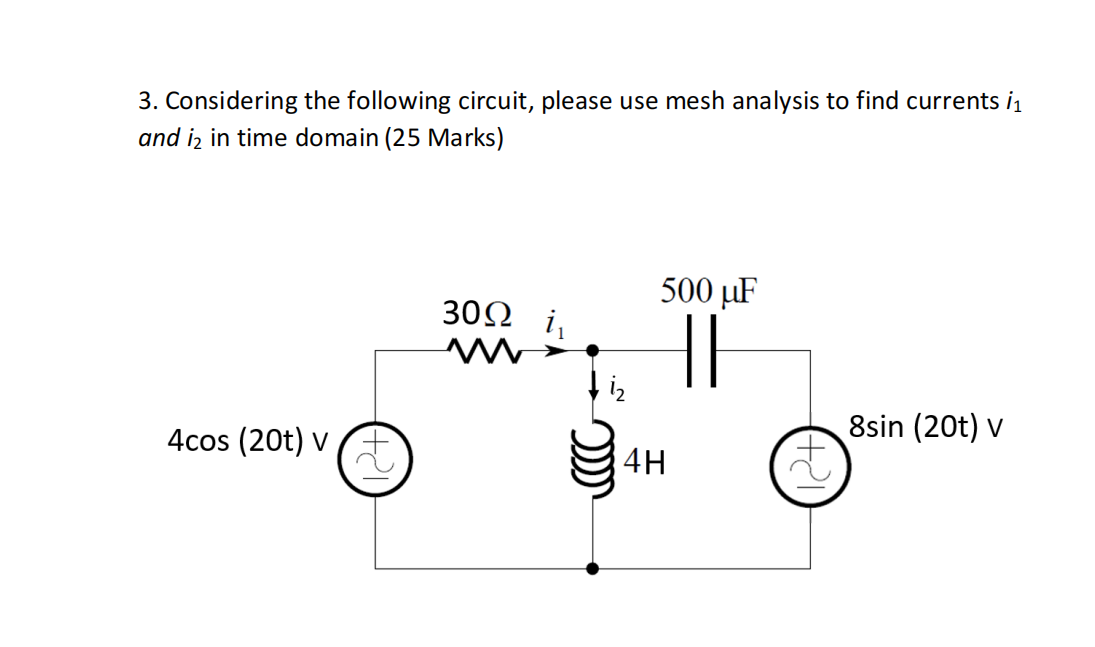 Solved 3. Considering the following circuit, please use mesh | Chegg.com