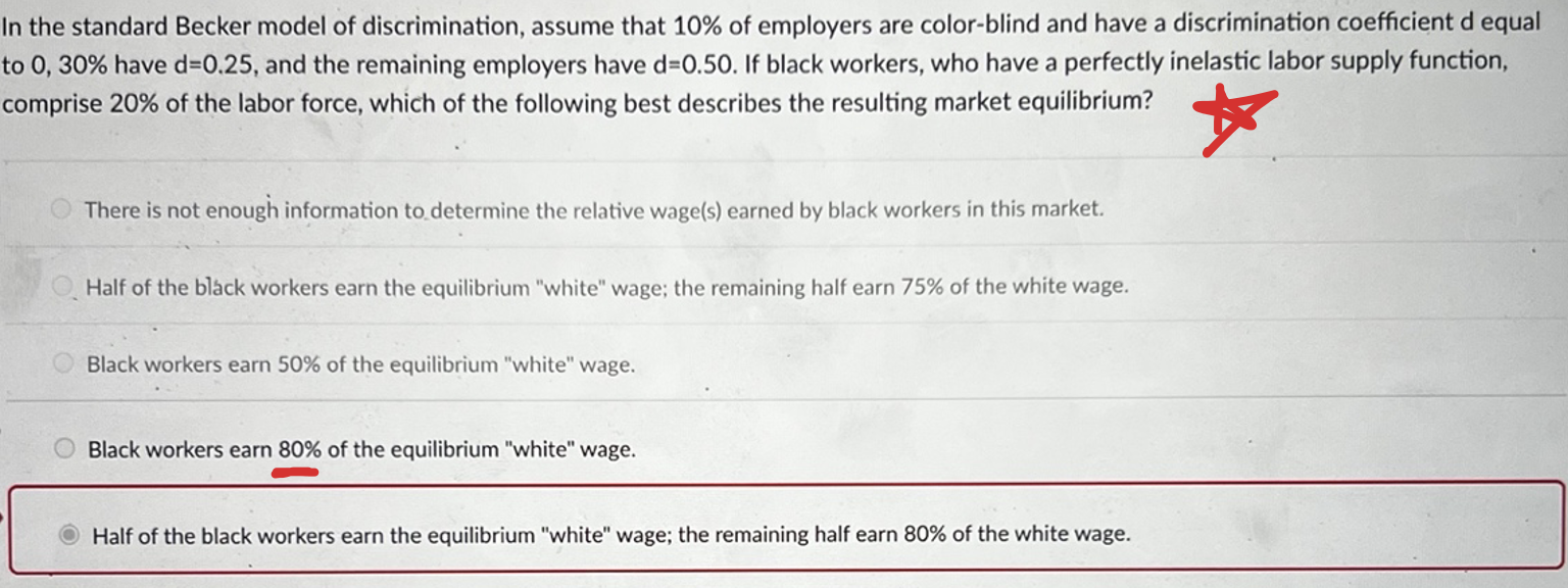 Solved In the standard Becker model of discrimination, | Chegg.com