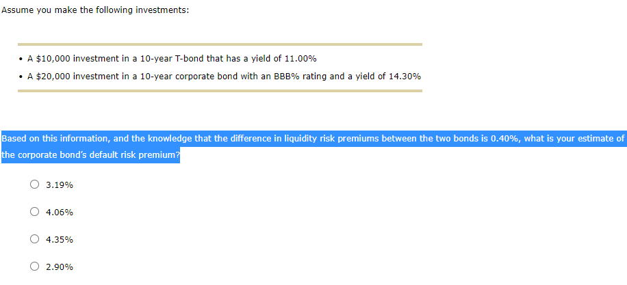 Solved Assume You Make The Following Investments • A 1585