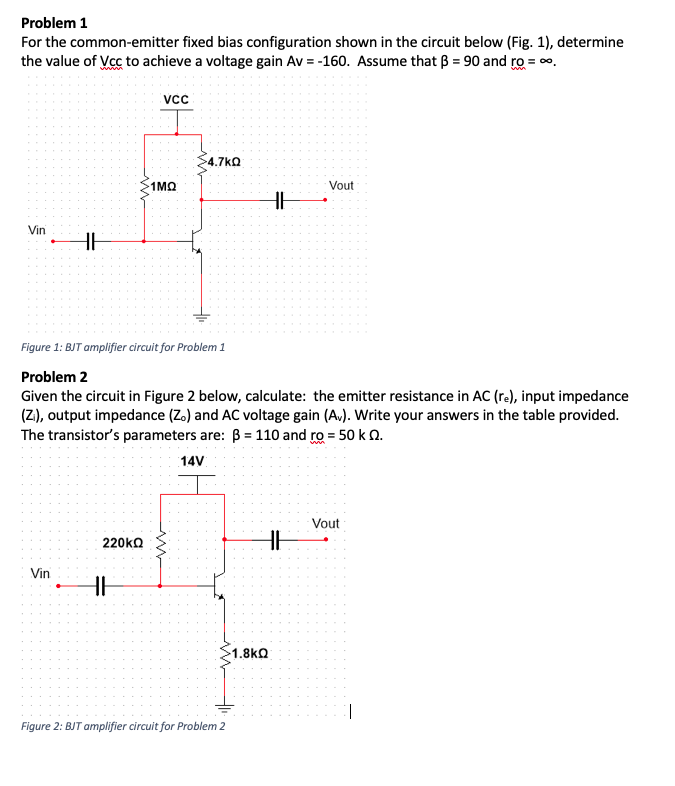 Solved Problem 1 For the commonemitter fixed bias