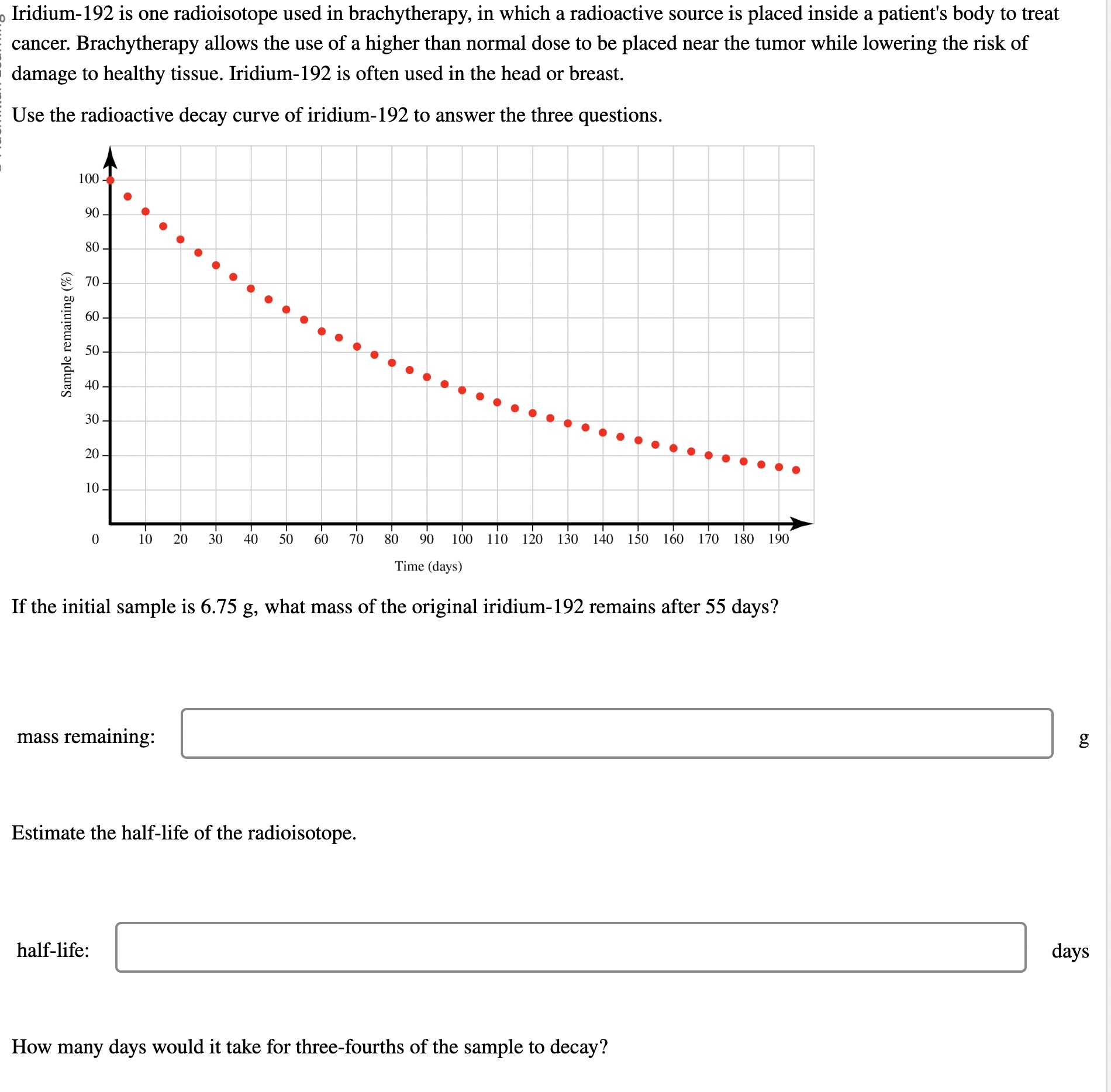 Solved Iridium-192 is one radioisotope used in | Chegg.com