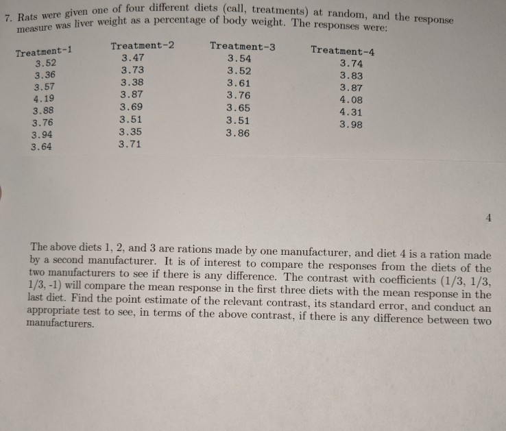 Solved This Question Is From Experimental Design & Analysis | Chegg.com