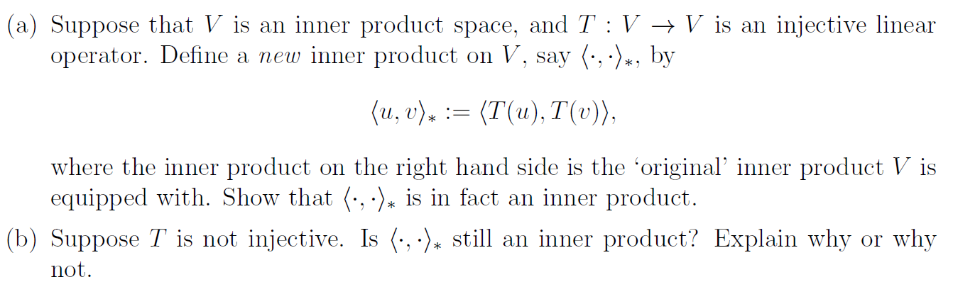 Solved (a) Suppose that V is an inner product space, and | Chegg.com