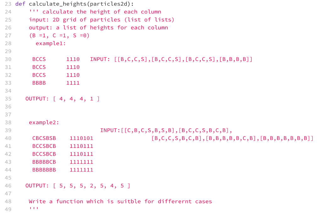 Solved 23 def calculate_heights (particles2d) 24 !!!