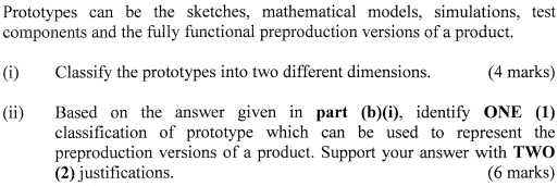 Solved Prototypes can be the sketches, mathematical models, | Chegg.com