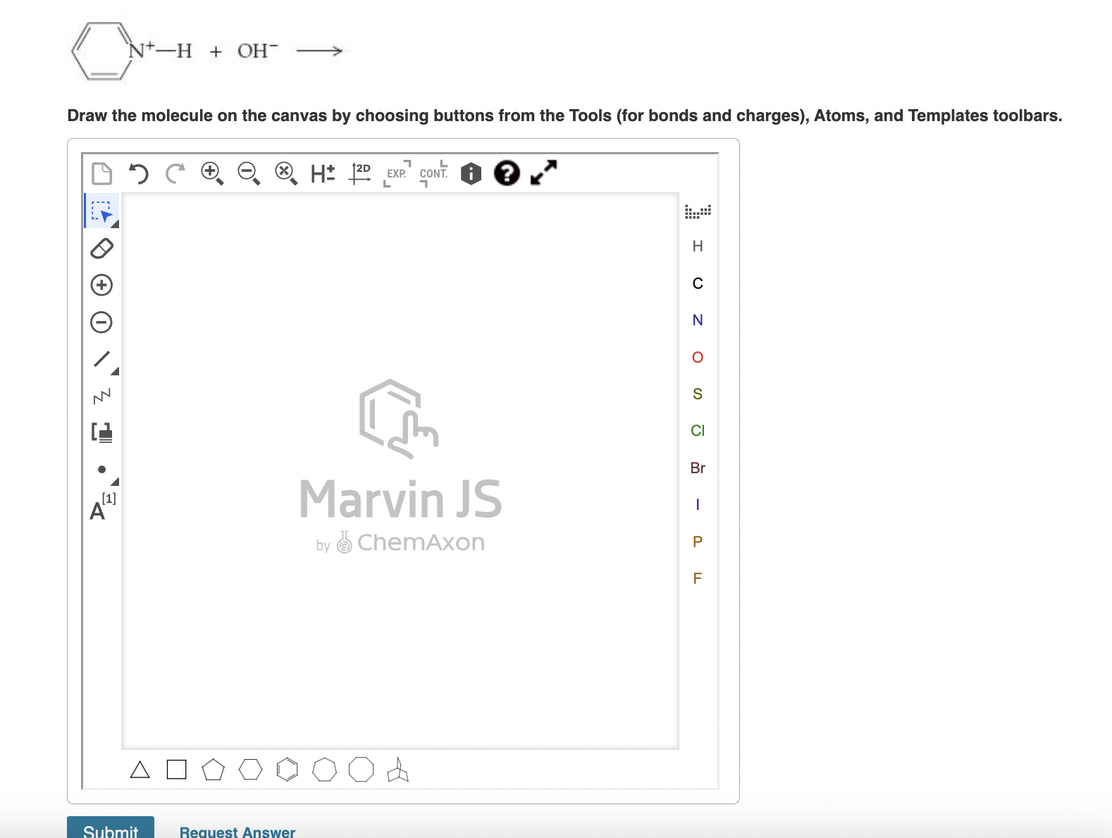 Solved Draw the molecule on the canvas by choosing buttons | Chegg.com