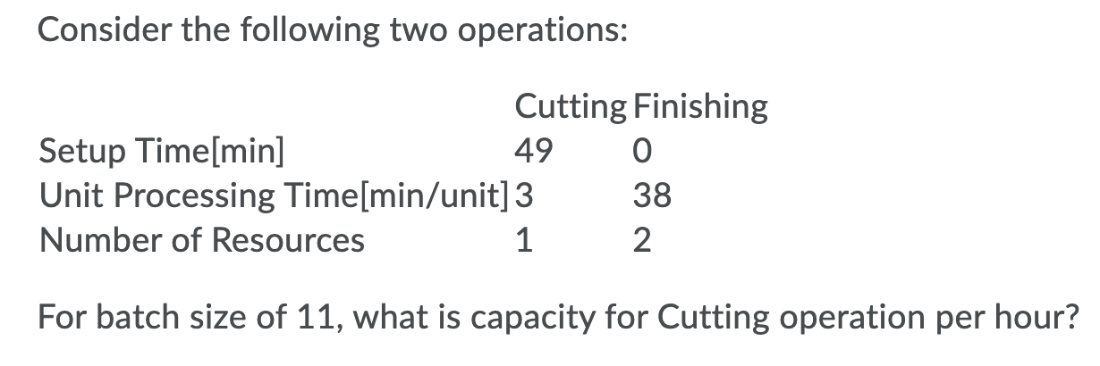 Solved Consider the following two operations: Cutting | Chegg.com