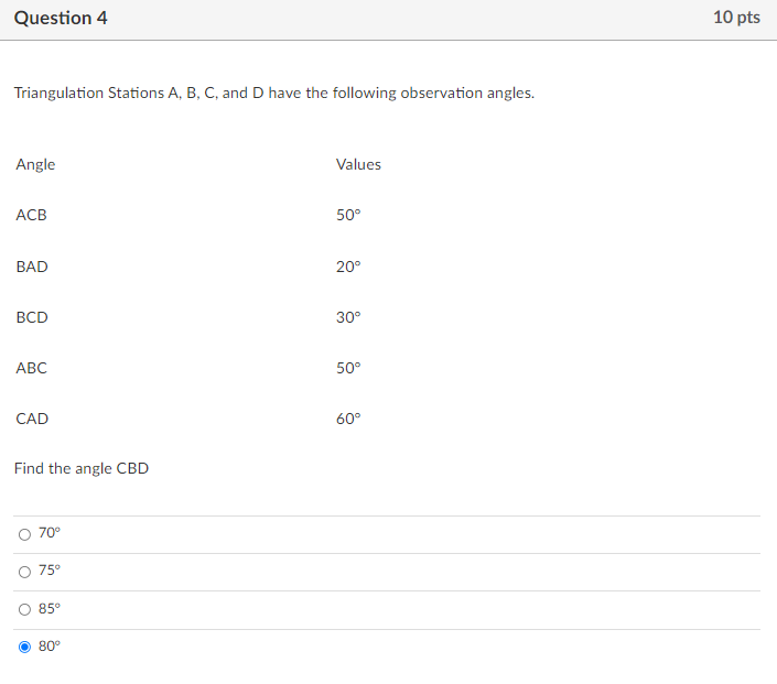 Solved Question 2 10 Pts Triangulation Stations A, B, C, And | Chegg.com