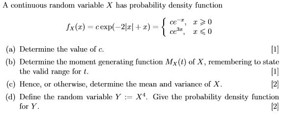 Solved A continuous random variable X has probability | Chegg.com