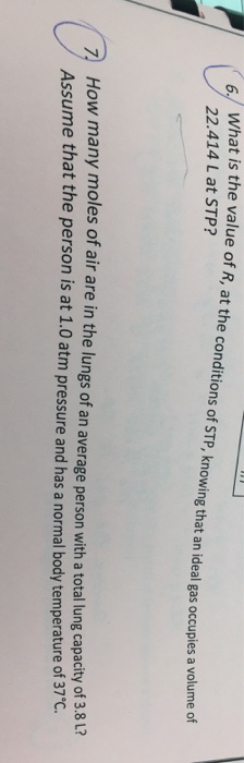 Solved What is the value of R, at the conditions of STP, | Chegg.com