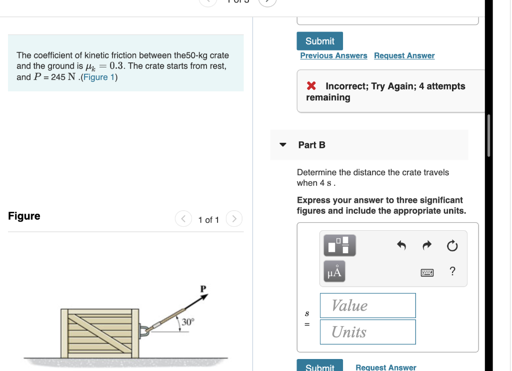 Solved Part A The coefficient of kinetic friction between | Chegg.com