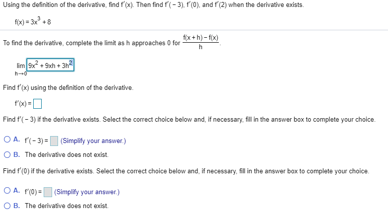 Solved Using The Definition Of The Derivative Find F X