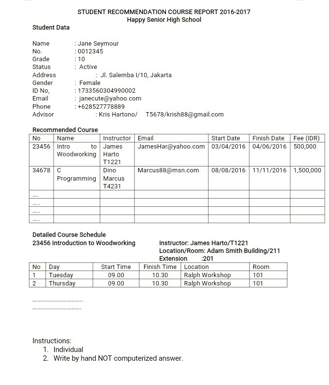 Solved Based On The Report Below Conduct The Normalization | Chegg.com