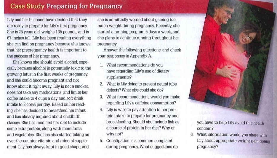 Solved Case Study Preparing for Pregnancy Lily and her