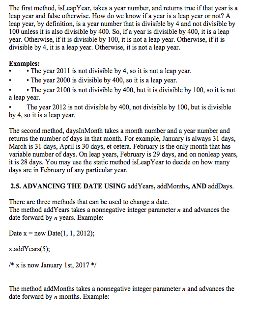 Solved HW INSTRUCTIONS 1. INTRODUCTION A date (e.g., January | Chegg.com