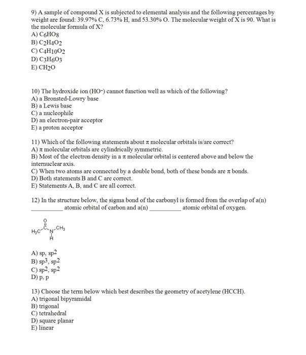 Solved 9, 10, 11, 12, 13 Please provide an answer, | Chegg.com