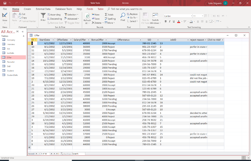 You are given a database in a MS Access file called | Chegg.com