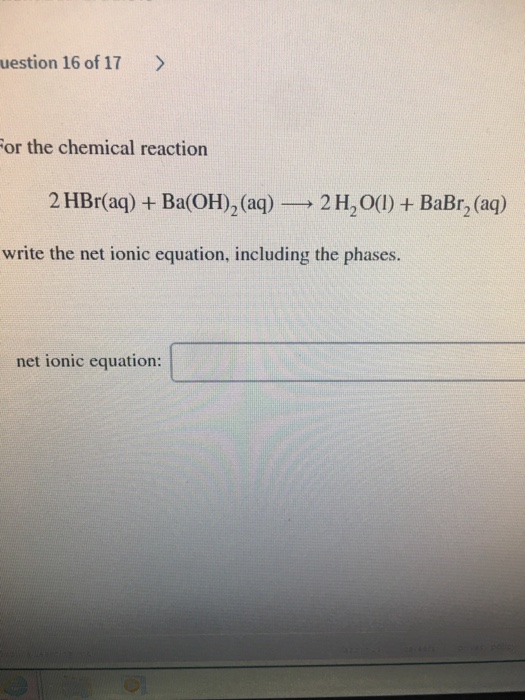 2hbr Aq Ba Oh 2 Aq 2h2o L Babr2 Aq