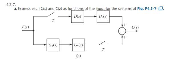 Solved 4.3-7. a. Express each C(s) and C(z) as functions of | Chegg.com